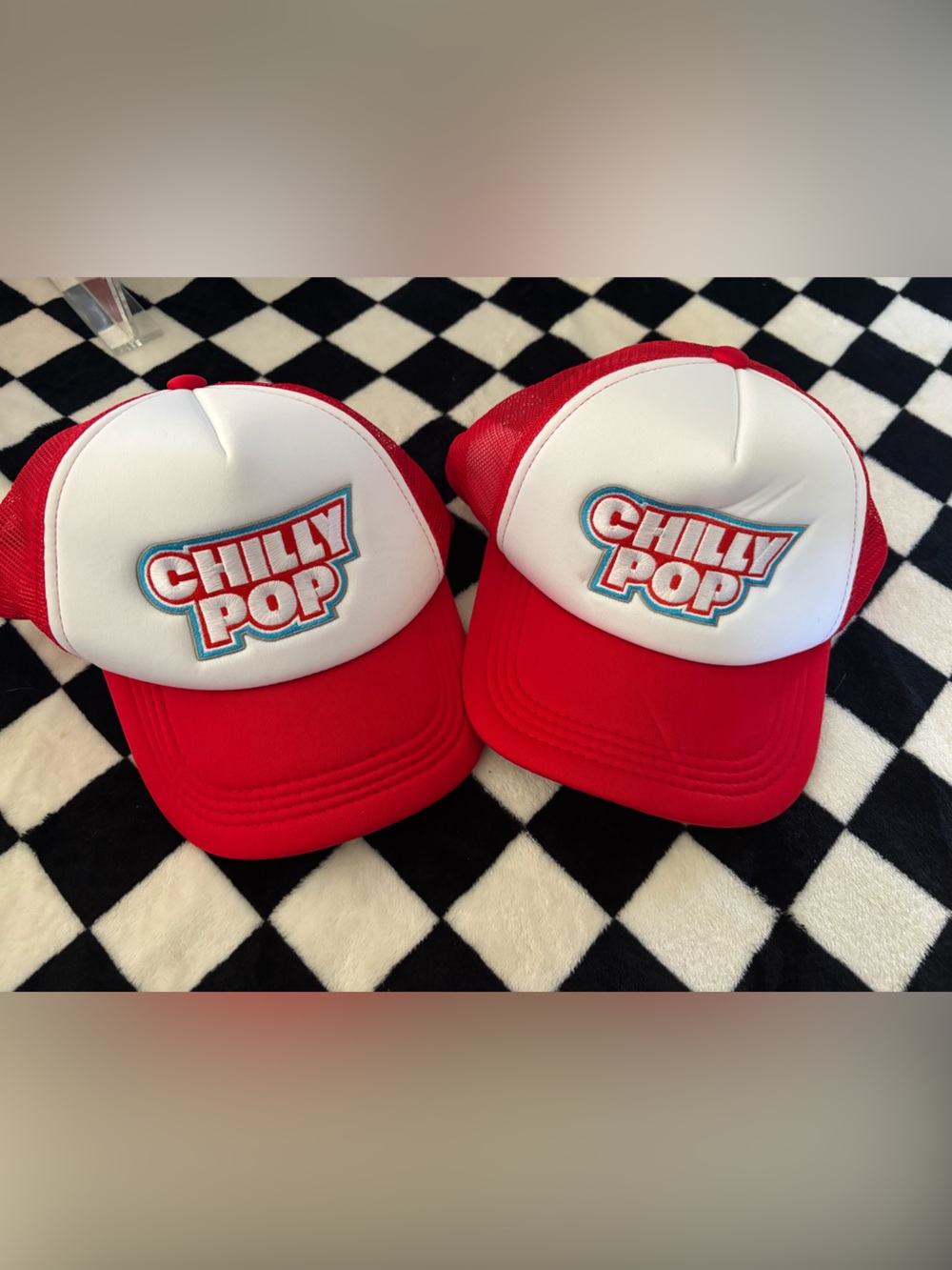 Chilly Pop Red & White Trucker Hat